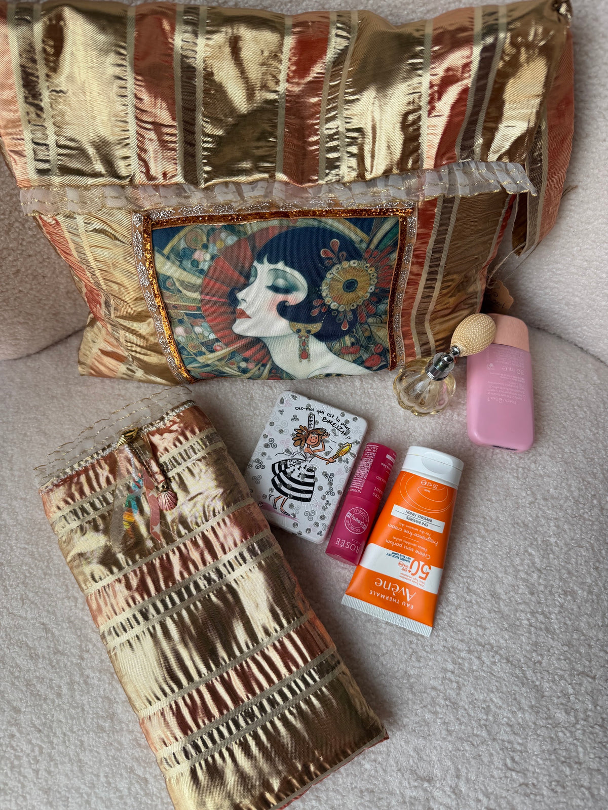 Pochette "Belle époque" et son emporte-parfum - pièce unique 🍂