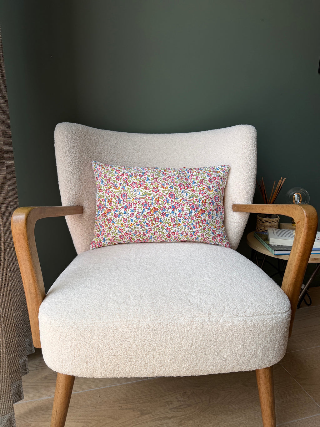 Coussin liberty et vichy bleu 🩵🌹