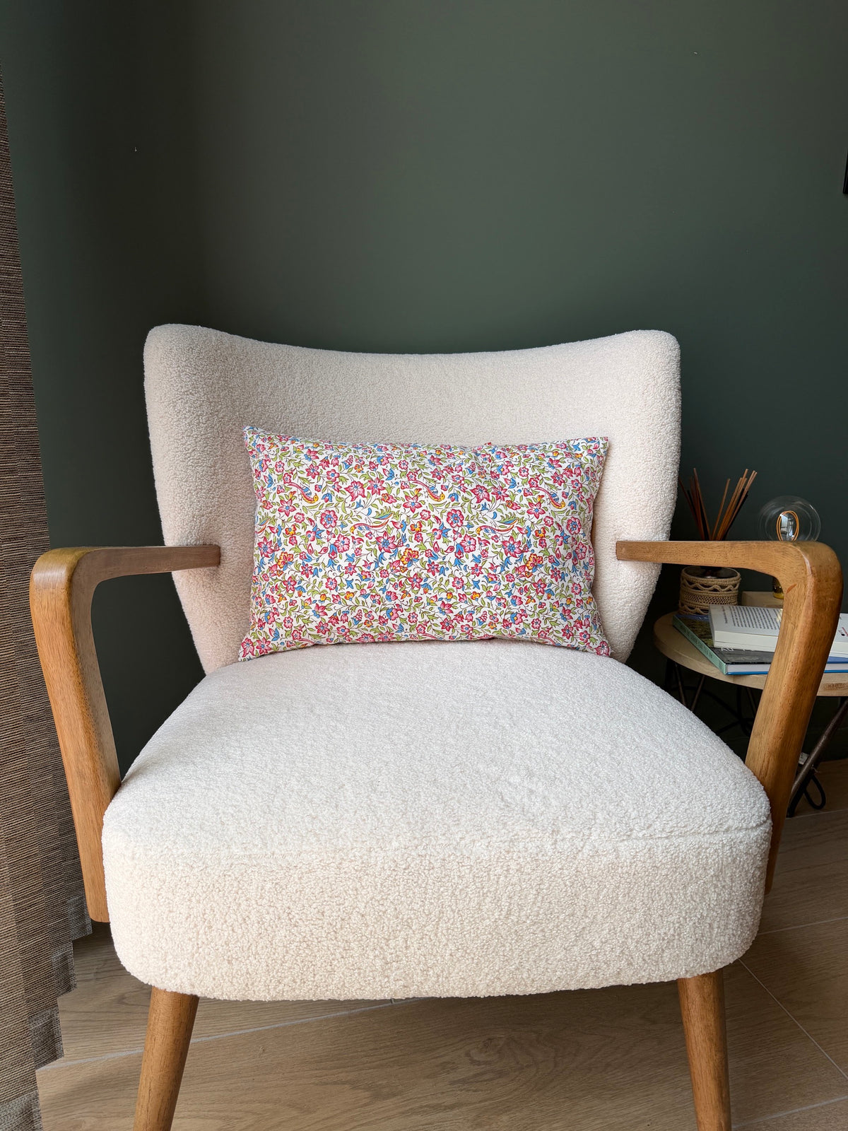 Coussin liberty et vichy bleu 🩵🌹