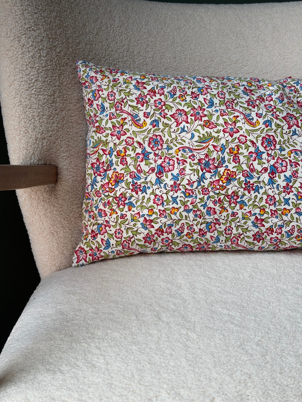 Coussin liberty et vichy bleu 🩵🌹