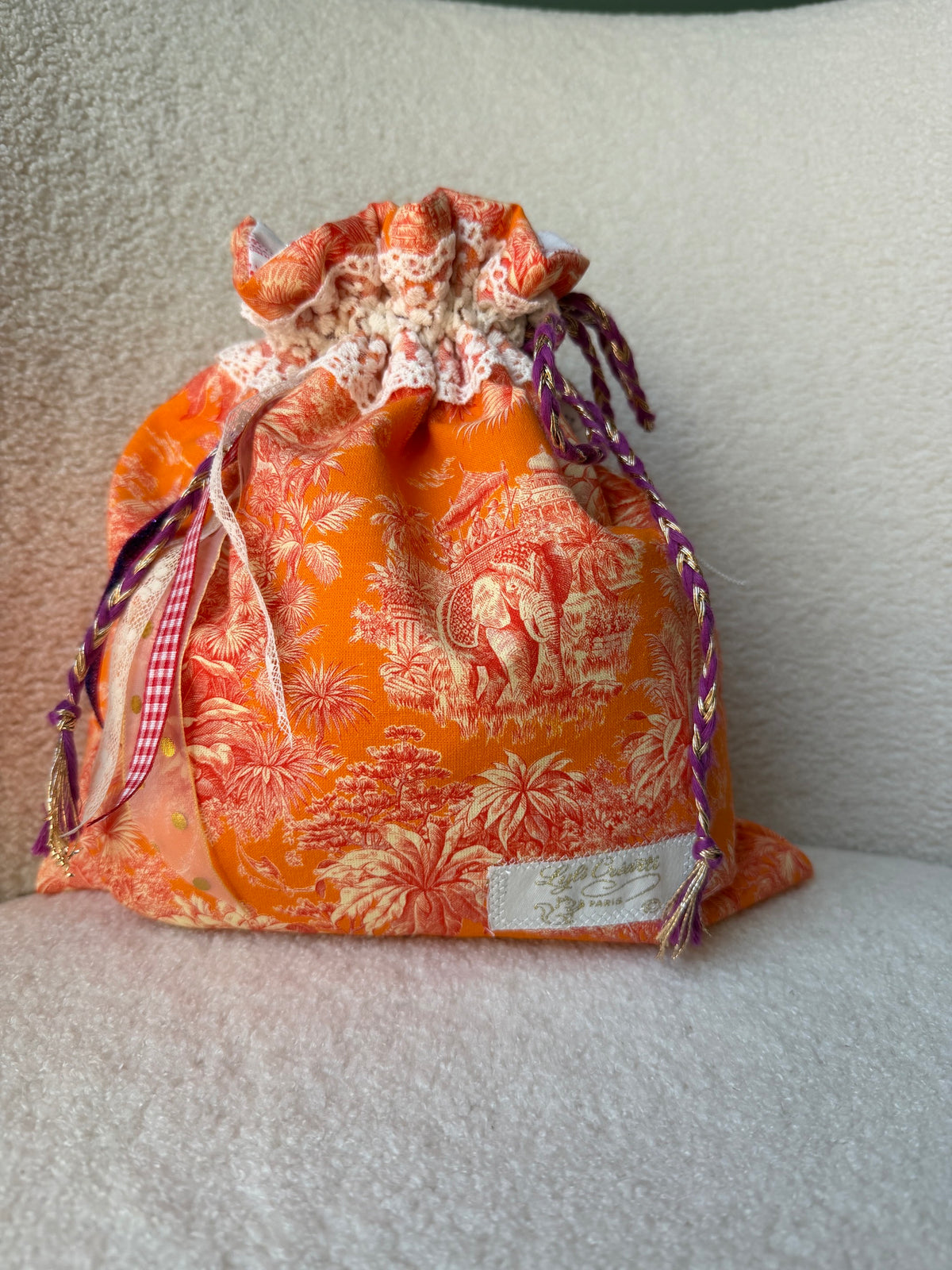Bourse de voyage bohème - toile imprimée éléphants 🐘