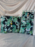Duo de pochettes matelassées motif cachemire – pièce unique