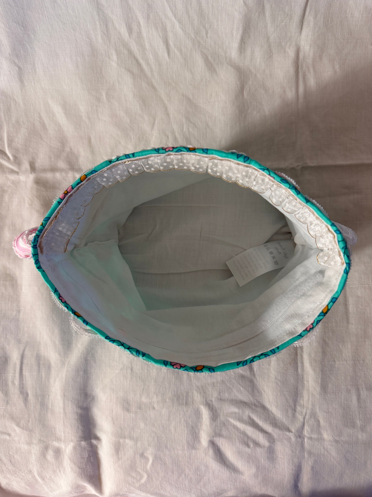 Grande pochette "Jardin turquoise"