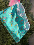Grande pochette "Jardin turquoise"