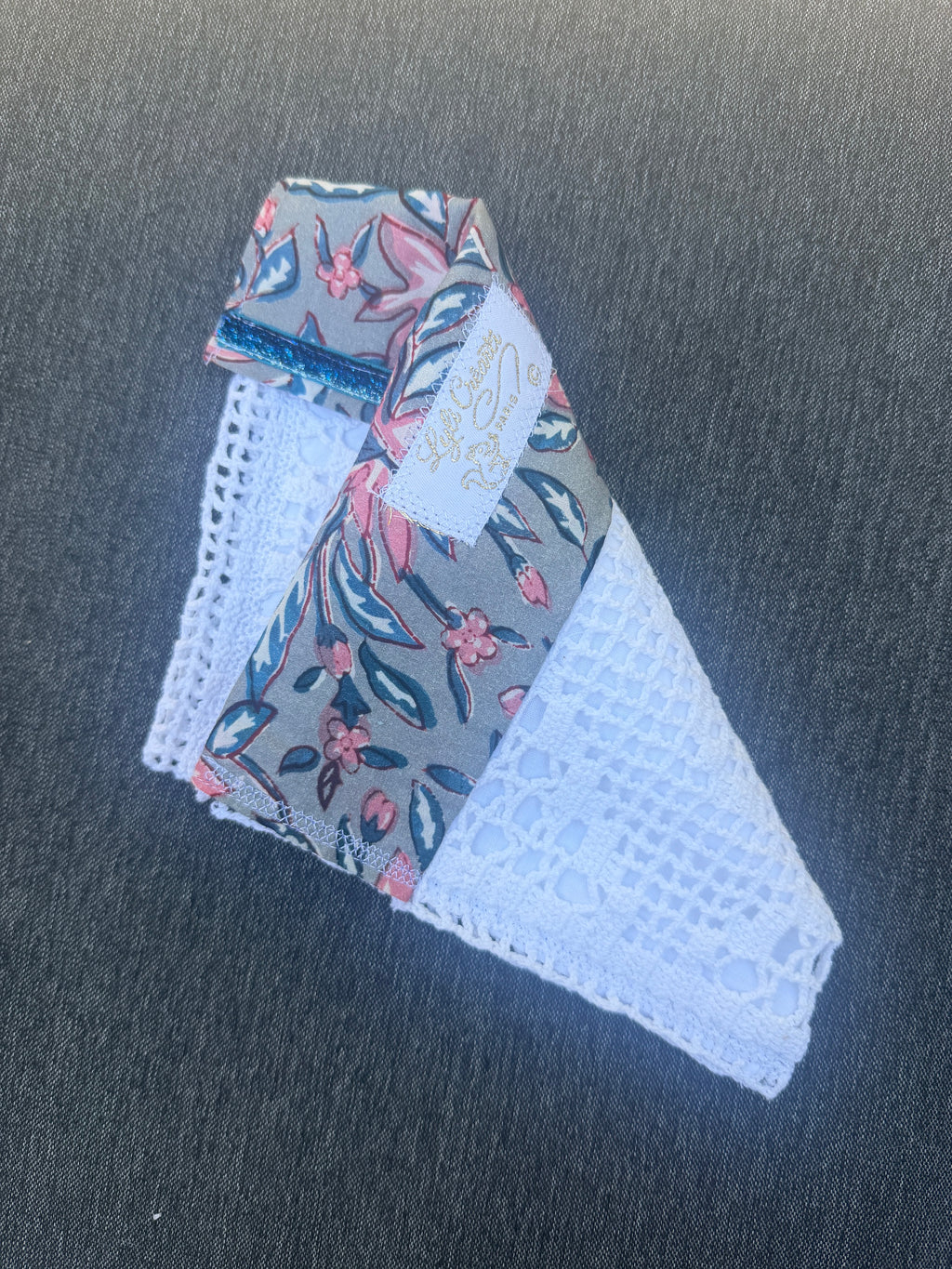 Pochette en dentelle ancienne & coton indien
