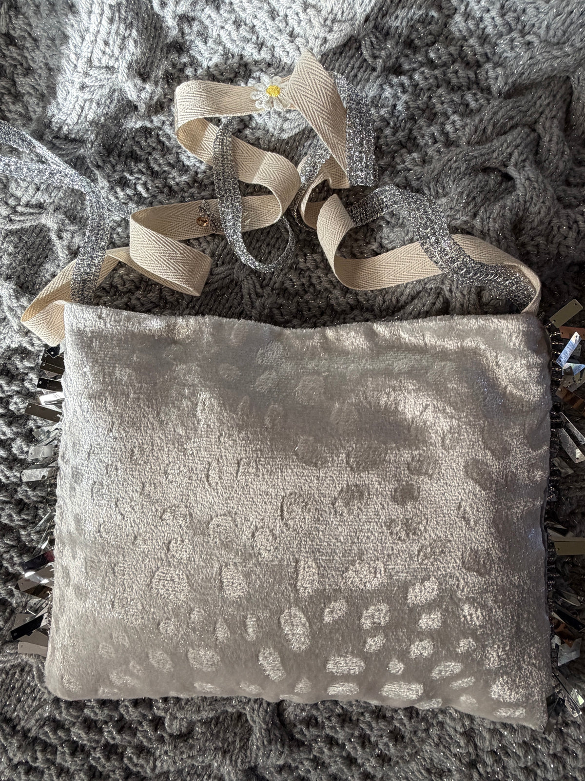 Sac couture « Éclat d’Argent » – double face, pièce unique