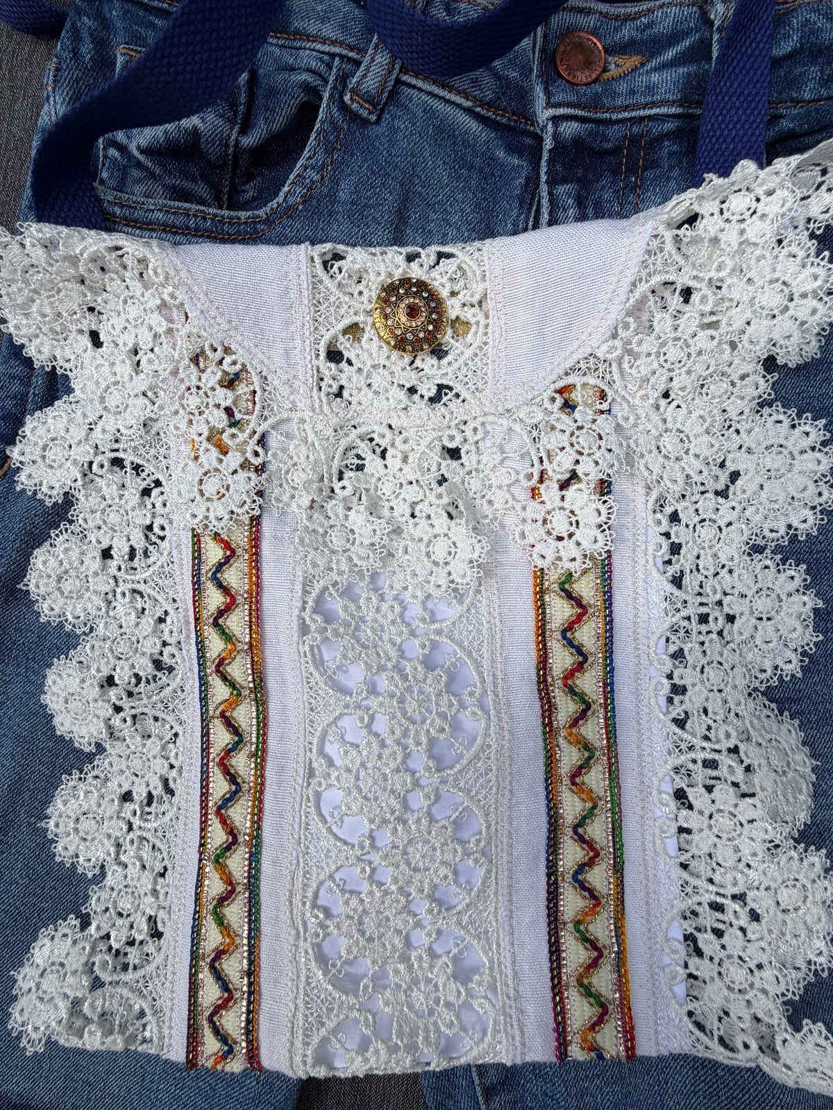 Besace en dentelle ancienne - pièce unique 💙
