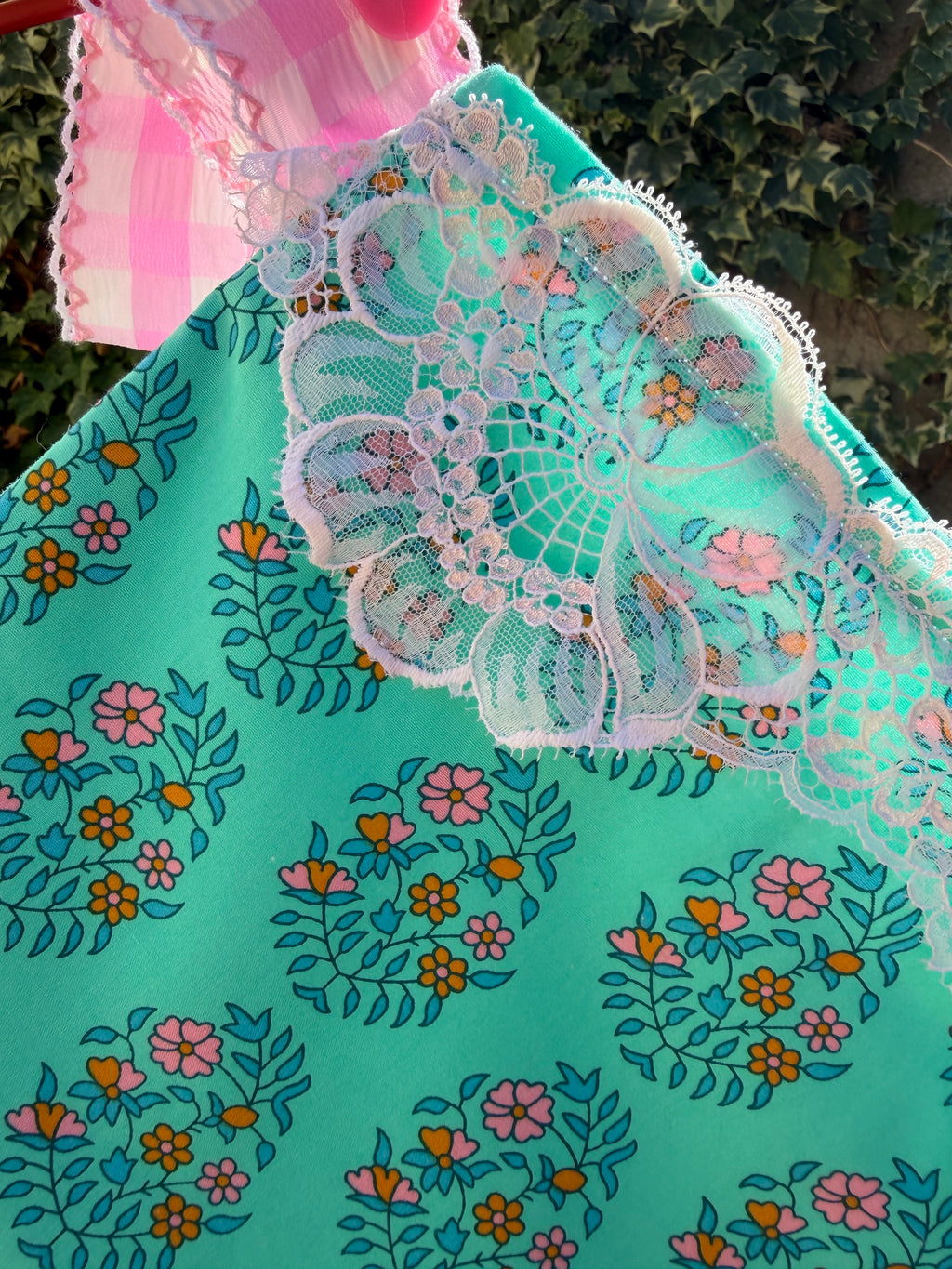 Grande pochette "Jardin turquoise"