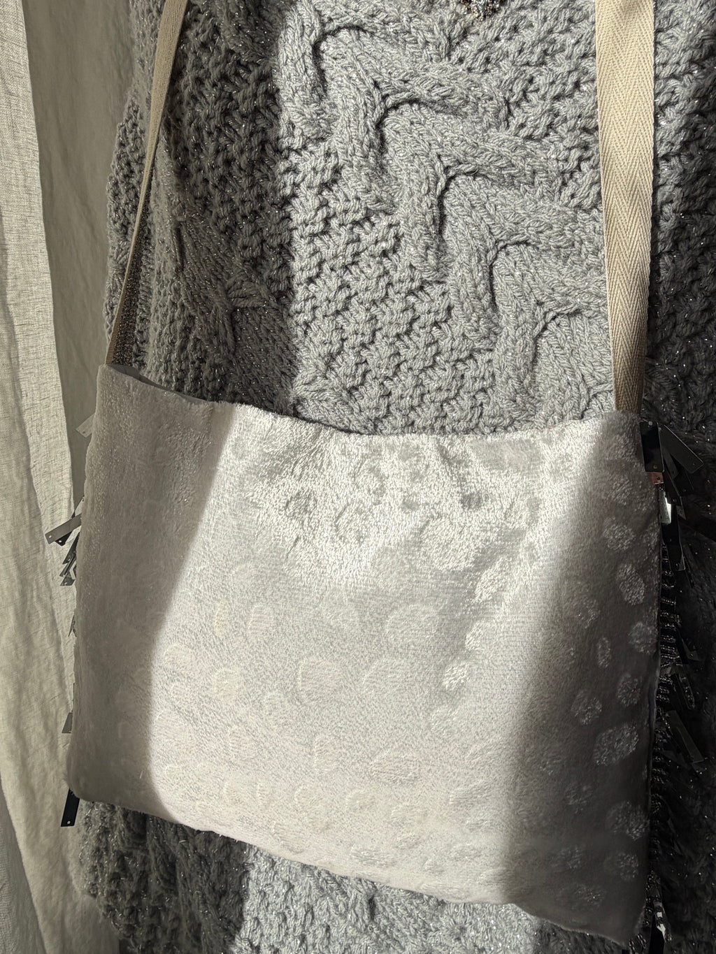 Sac couture « Éclat d’Argent » – double face, pièce unique