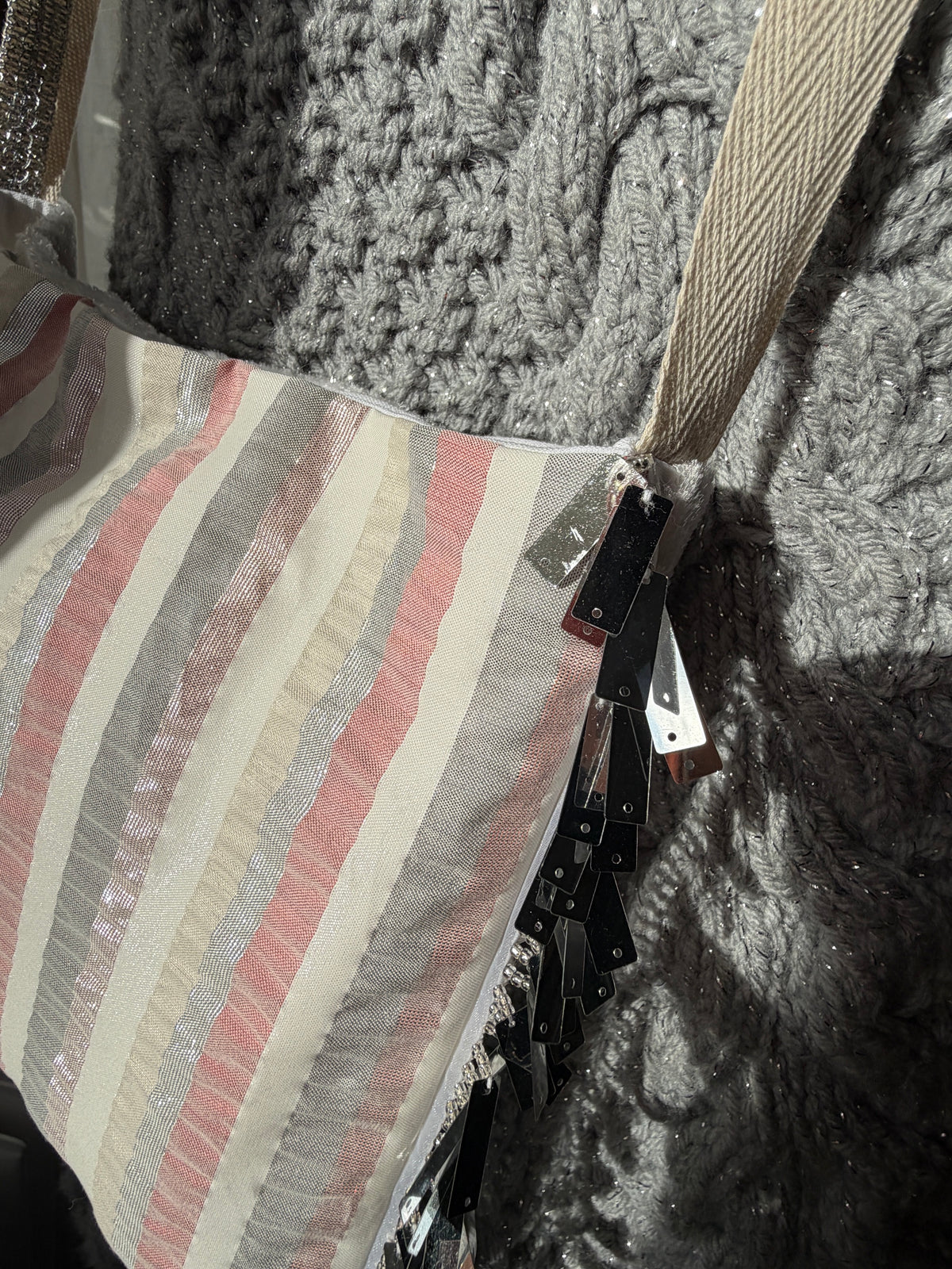 Sac couture « Éclat d’Argent » – double face, pièce unique