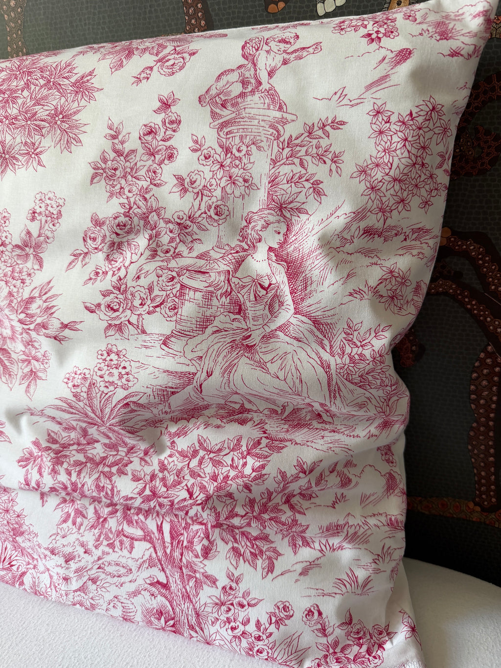Housse de coussin "Jardin de Jouy" - Piece unique