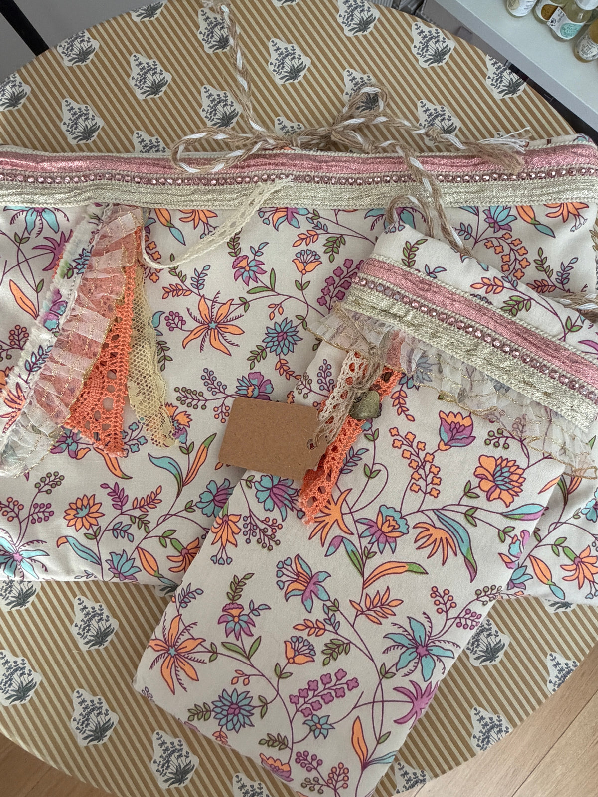 Duo pochette & emporte-parfum – tissu Petit Pan