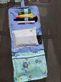 Trousse de toilette nomade - Petit Pan & vichy bleu 🐦