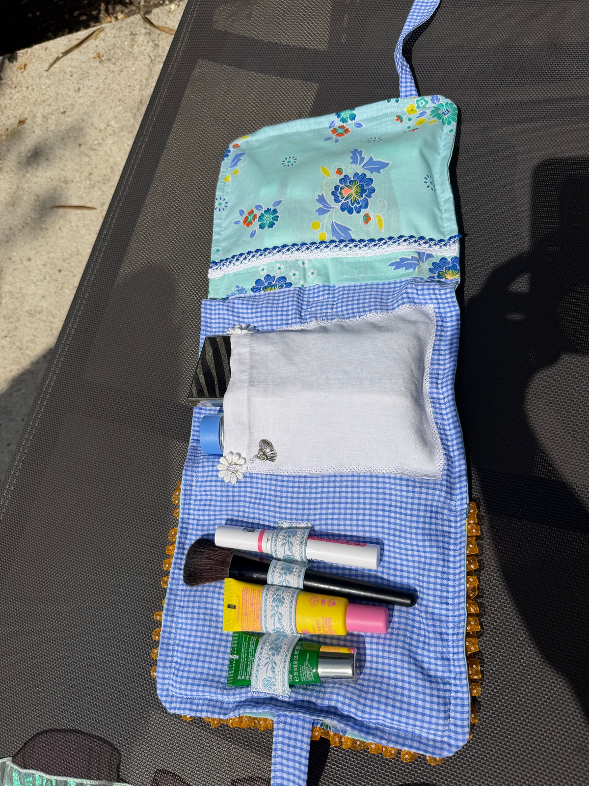 Trousse de toilette nomade - Petit Pan & vichy bleu 🐦