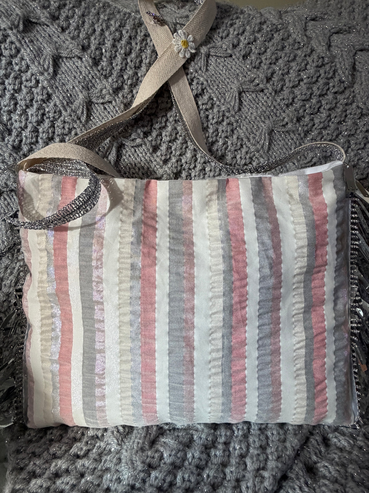 Sac couture « Éclat d’Argent » – double face, pièce unique
