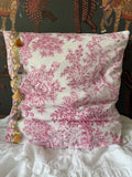 Housse de coussin "Jardin de Jouy" - Piece unique