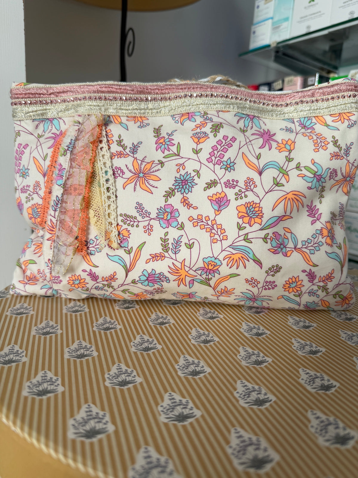 Duo pochette & emporte-parfum – tissu Petit Pan