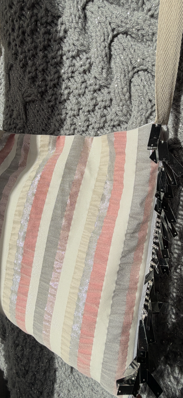 Sac couture « Éclat d’Argent » – double face, pièce unique