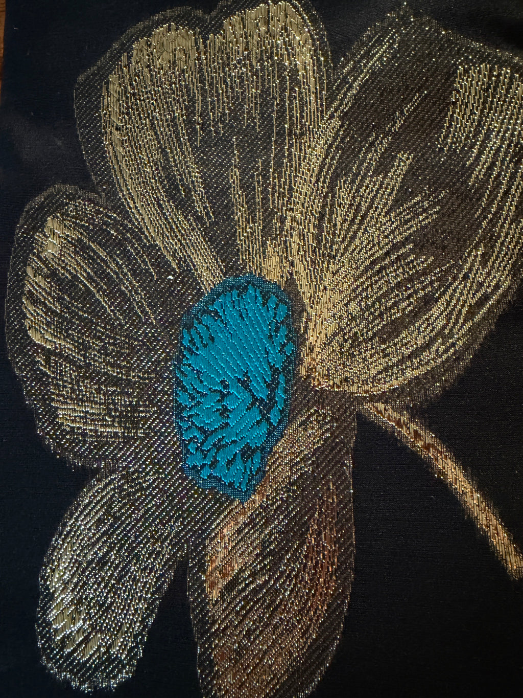 Pochette « Fleur d’Or & Turquoise » – Pièce unique