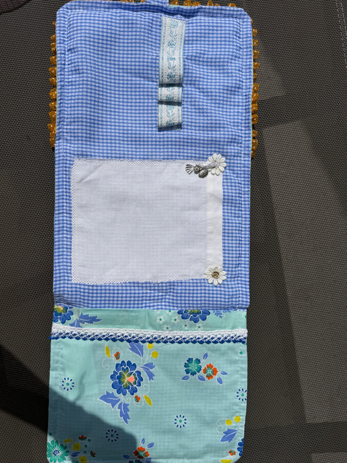 Trousse de toilette nomade - Petit Pan & vichy bleu 🐦