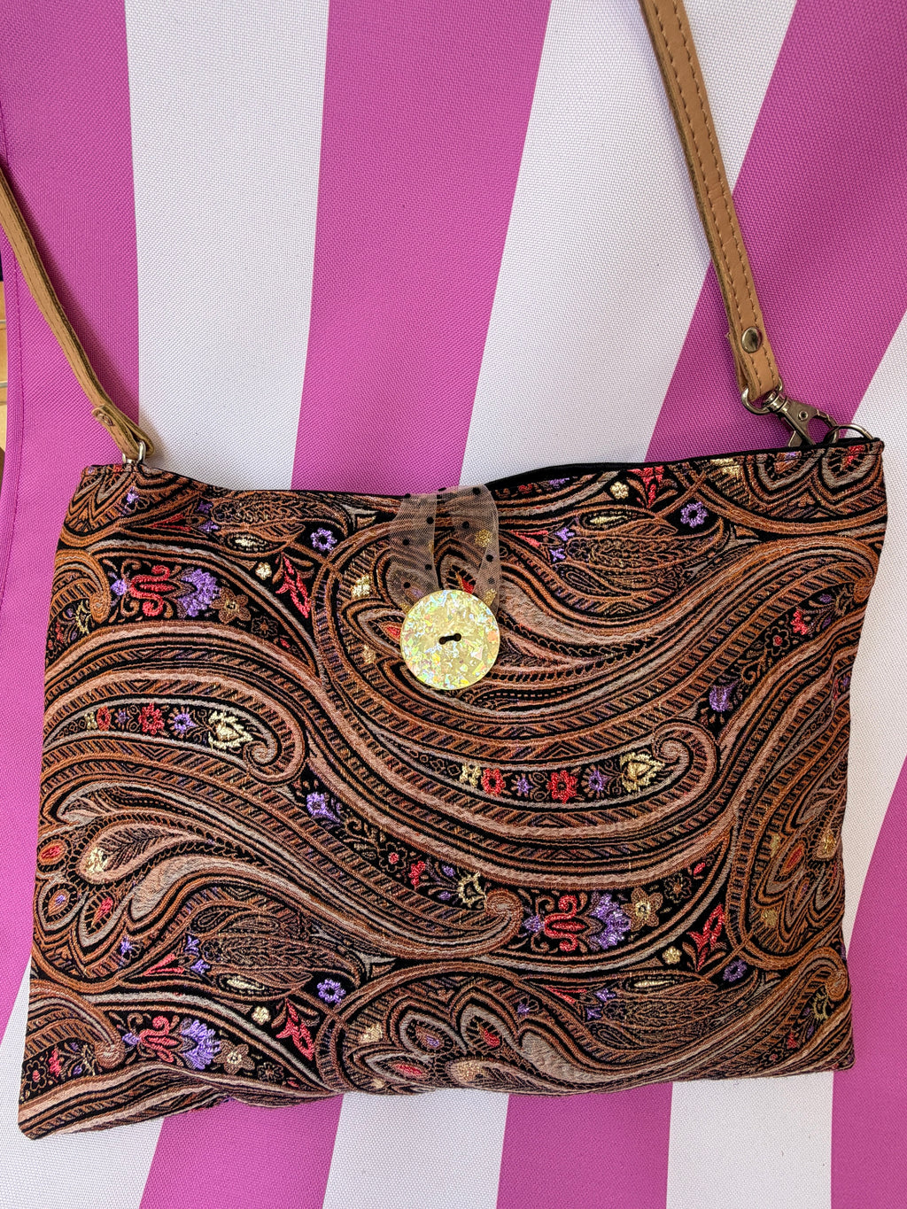 Sac pochette « Bohème Précieuse » – Pièce unique