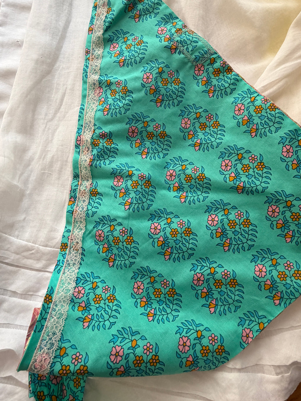Fichu bandana en tissu - réversible  - pièce unique