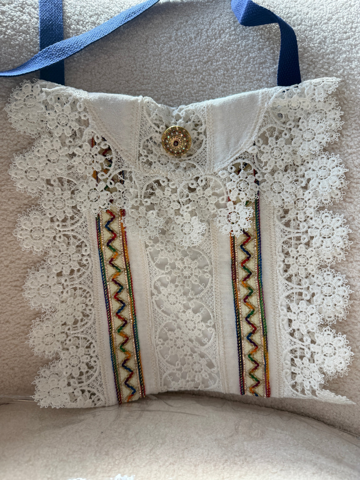 Besace en dentelle ancienne - pièce unique 💙