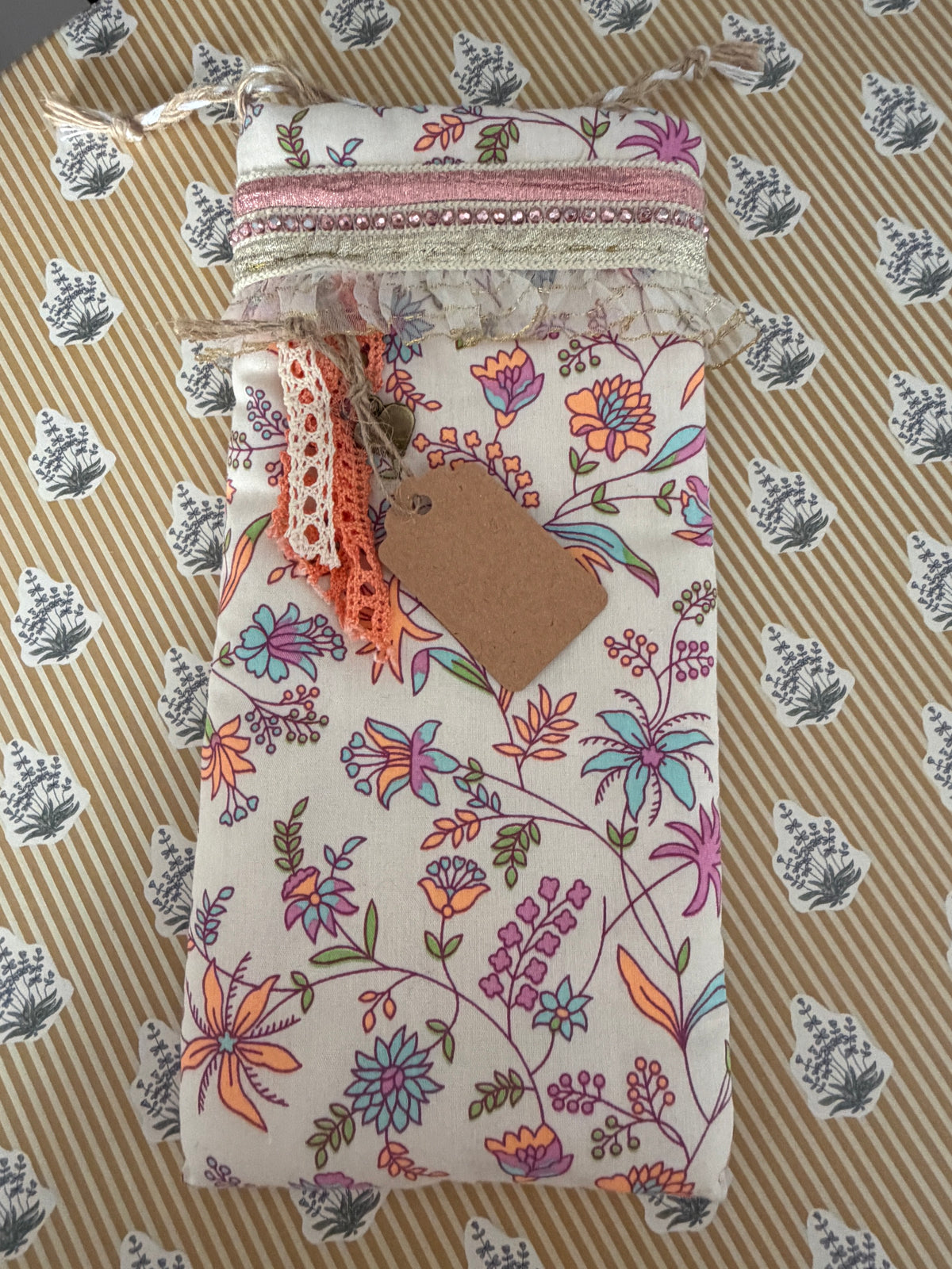 Duo pochette & emporte-parfum – tissu Petit Pan