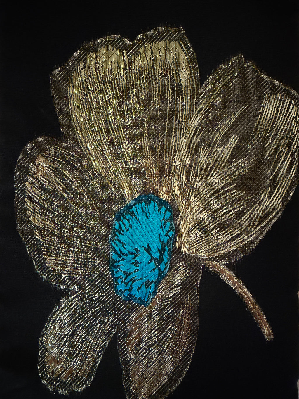 Pochette « Fleur d’Or & Turquoise » – Pièce unique