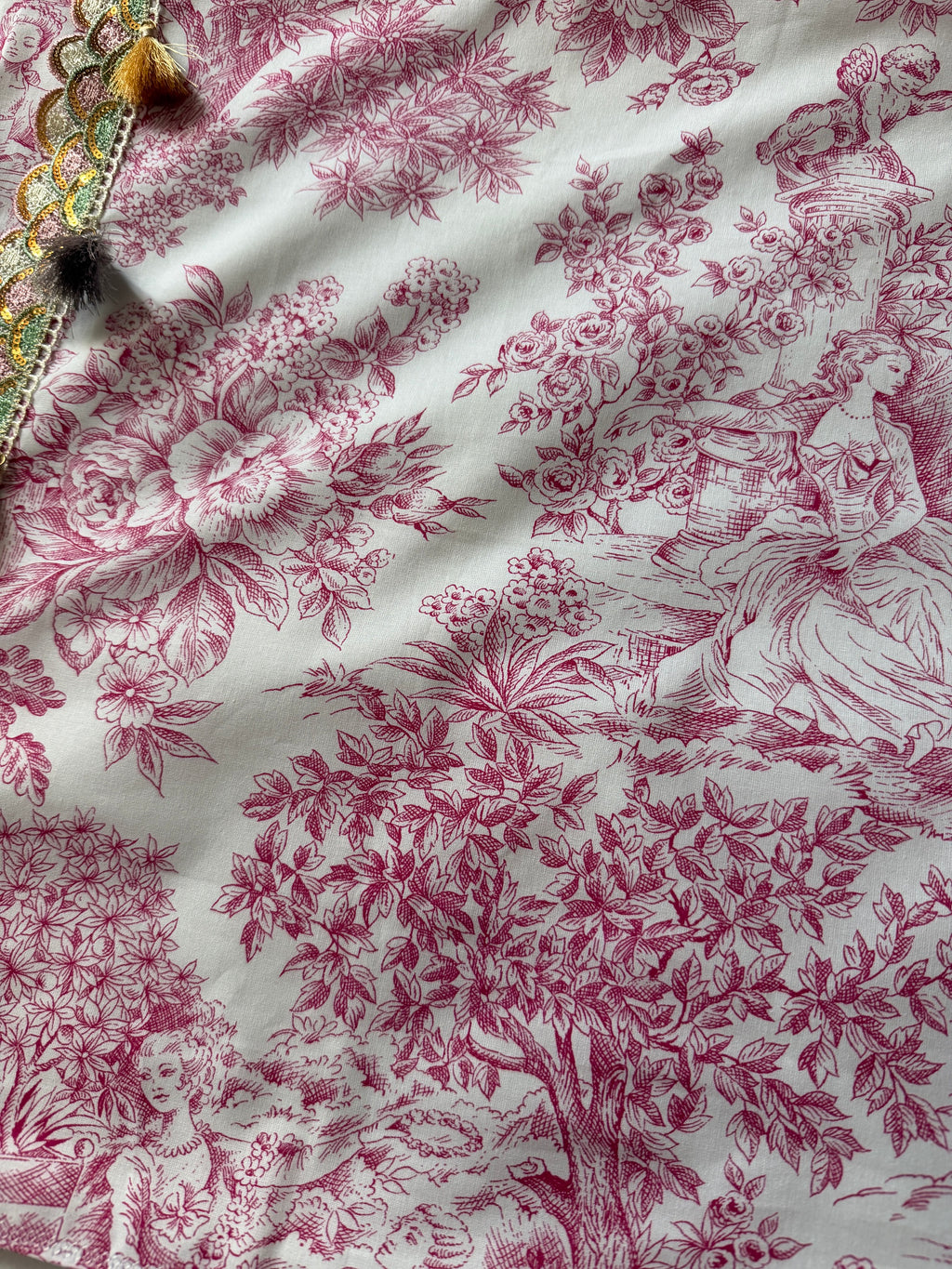 Housse de coussin "Jardin de Jouy" - Piece unique