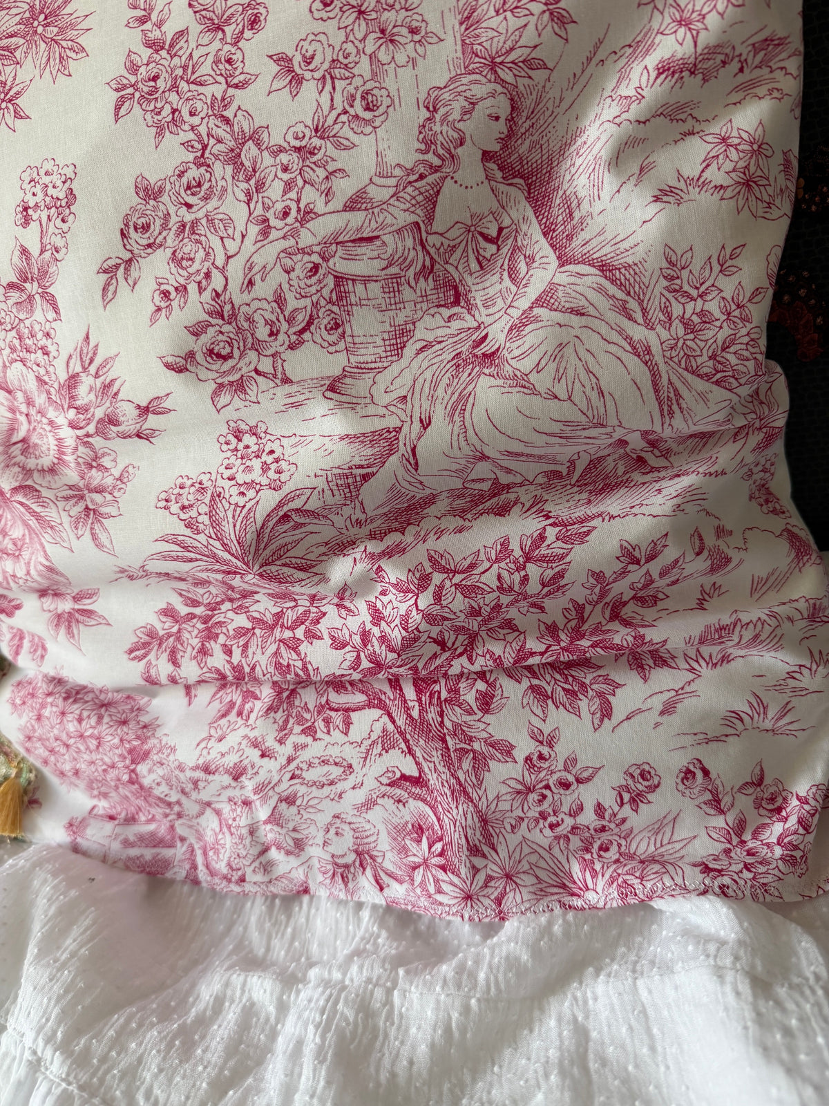 Housse de coussin "Jardin de Jouy" - Piece unique